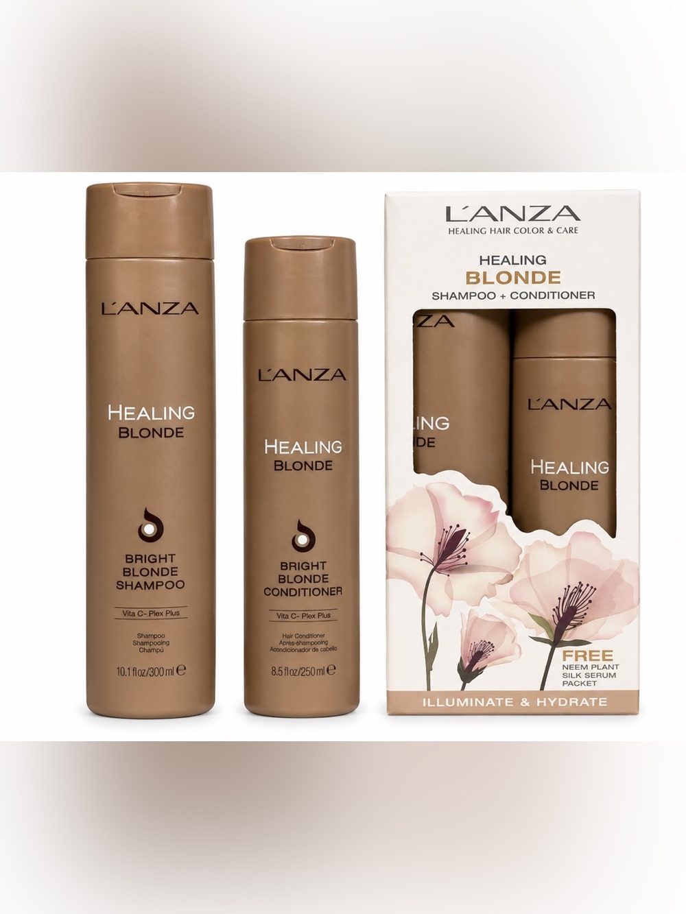 L’ANZA Healing Blonde Bright Blonde Shampoo & Conditioner Gift Set 18.6 fl oz